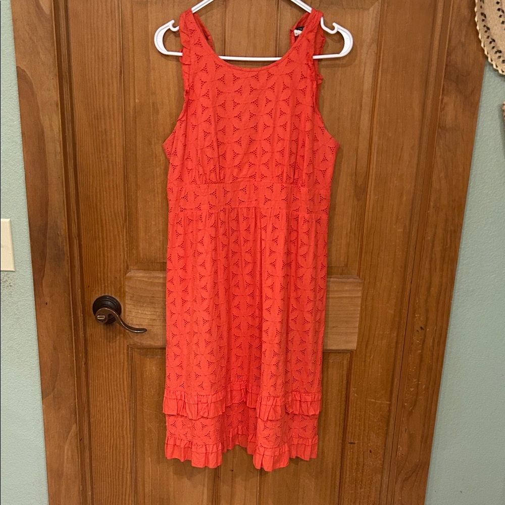 J. Crew Coral Sleeveless Eyelet Dress for Girls